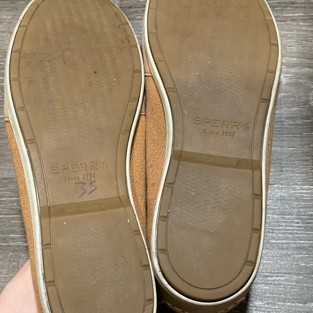 Sperry Topsider In Tan With Multicolor Detail - image 5